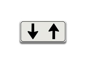 RVV Verkeersbord OB505 - Onderbord - Pijlbord tegenliggers pijlen wit rechthoek breed