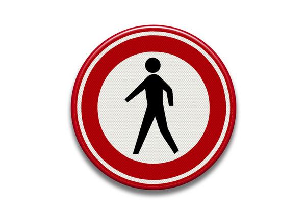  Verkeersbord RVV - C16 Gesloten voor voetgangers verboden 