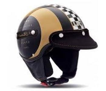 Jet helm L zwart/goud