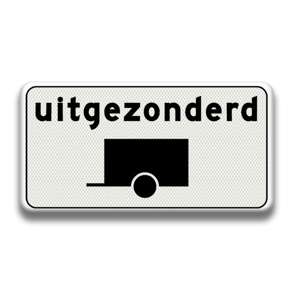 Verkeersbord RVV - OB60 Uitgezonderd voertuigen met aanhanger