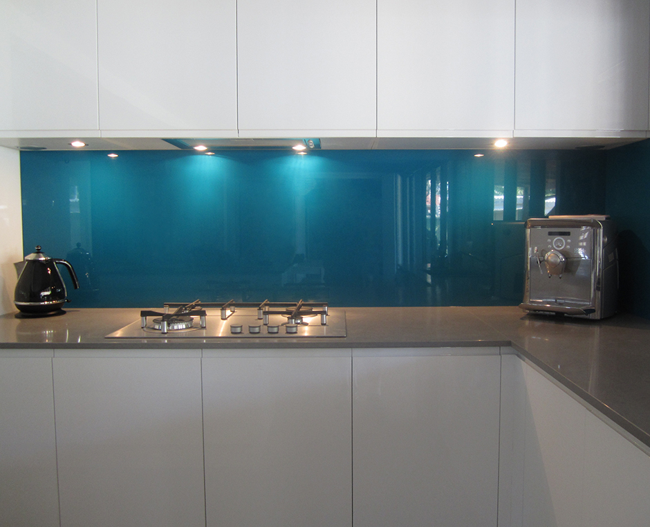 Wandpanelen effen kleur - Keuken blauw