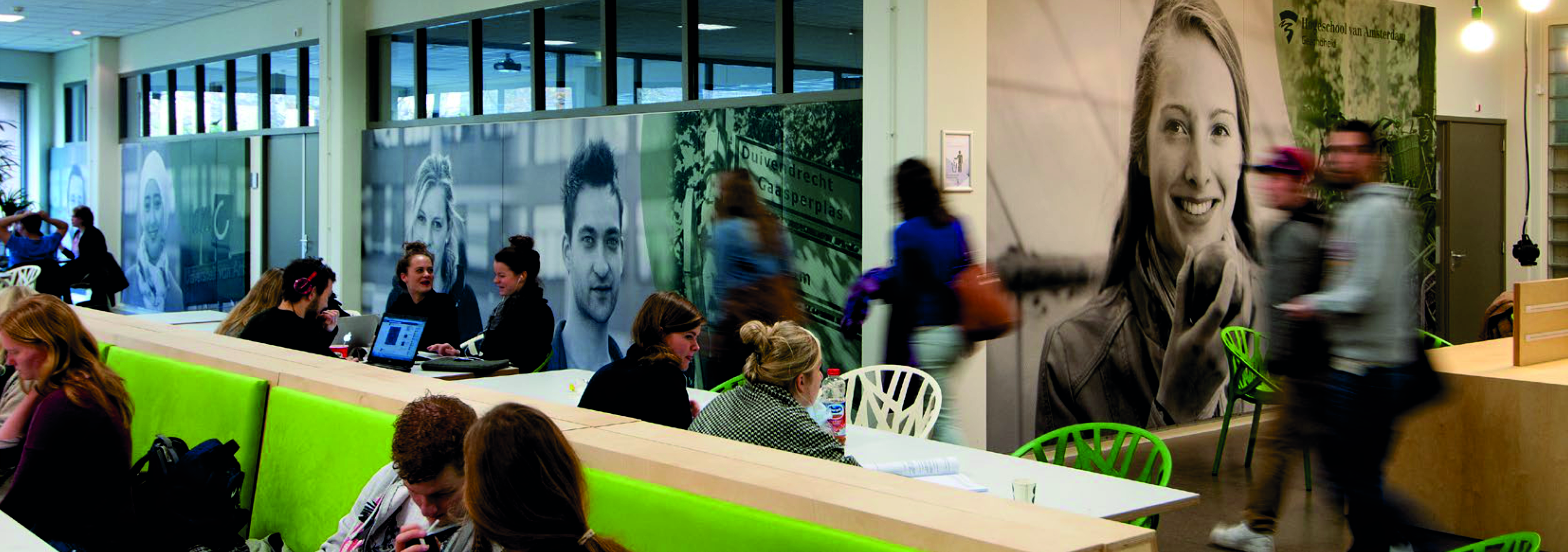 Muurdecoratie wandpanelen Hogeschool van amsterdam