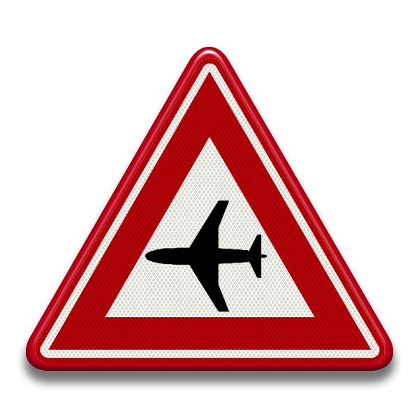 Verkeersbord RVV - J30 Laagvliegende vliegtuigen