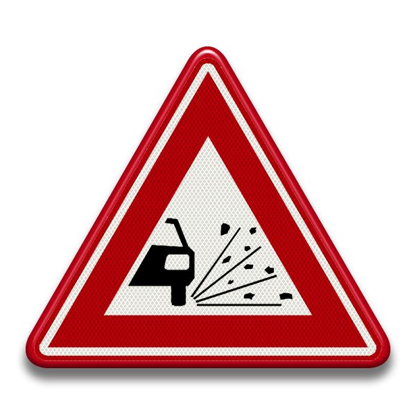 Verkeersbord RVV - J25 Losliggende stenen