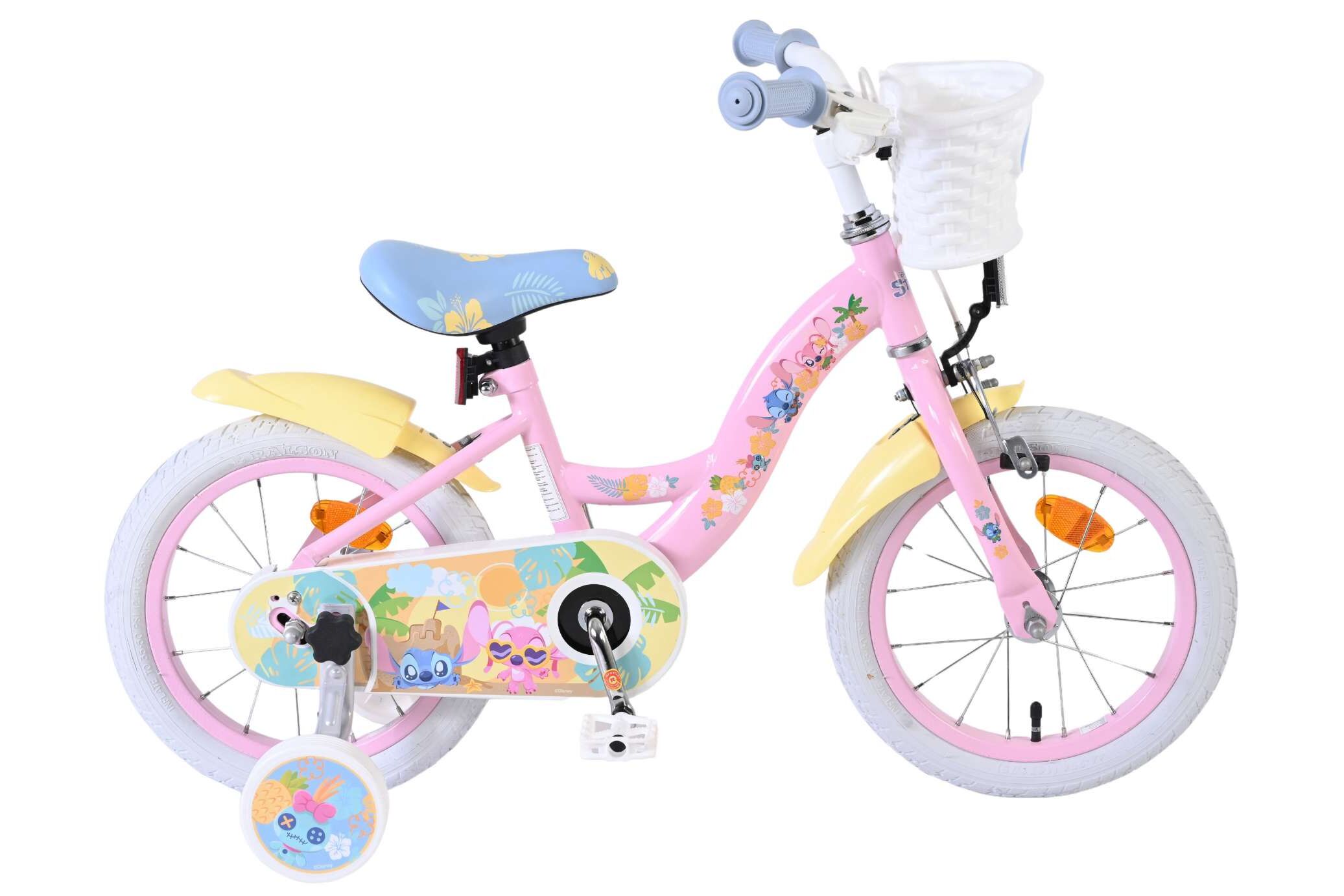 Volare Disney Stitch 14inch roze meisjesfiets