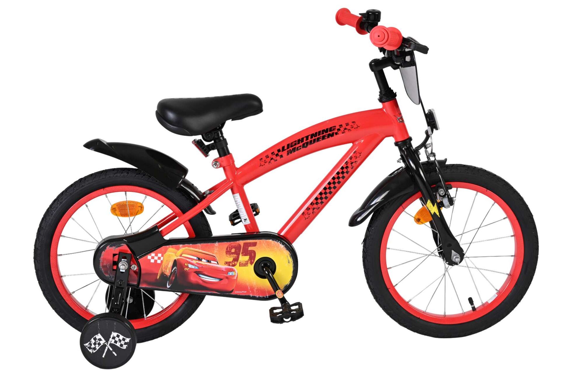 Volare Disney Cars cruiser rood 16inch Jongensfiets
