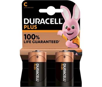 Duracell batterij Plus 100% extra life MN1400/LR14/C BP2