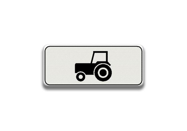 RVV Verkeersbord OB05 - Onderbord - Geldt alleen voor tractoren trekkers landbouwvoertuigen wit rechthoek breed