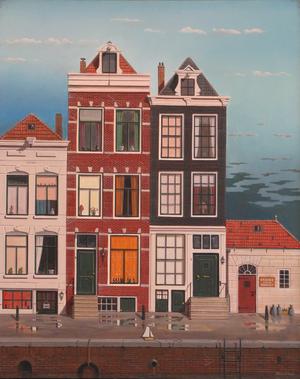 Amsterdam Galerie aan de Gracht      Olieverf op doek 60 x 80 cm 