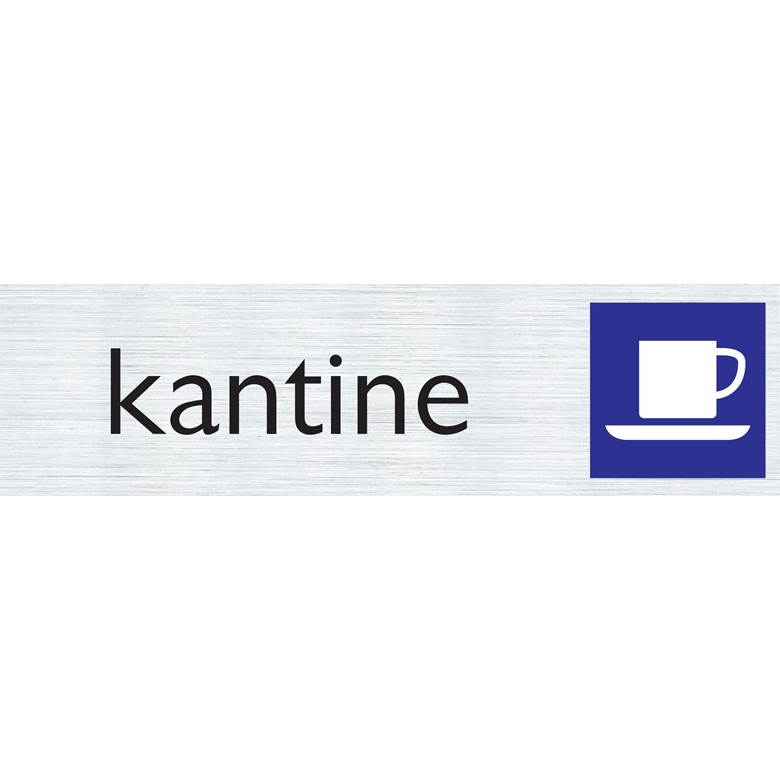 Kantine - Aluminium look zelfklevend deurbordje