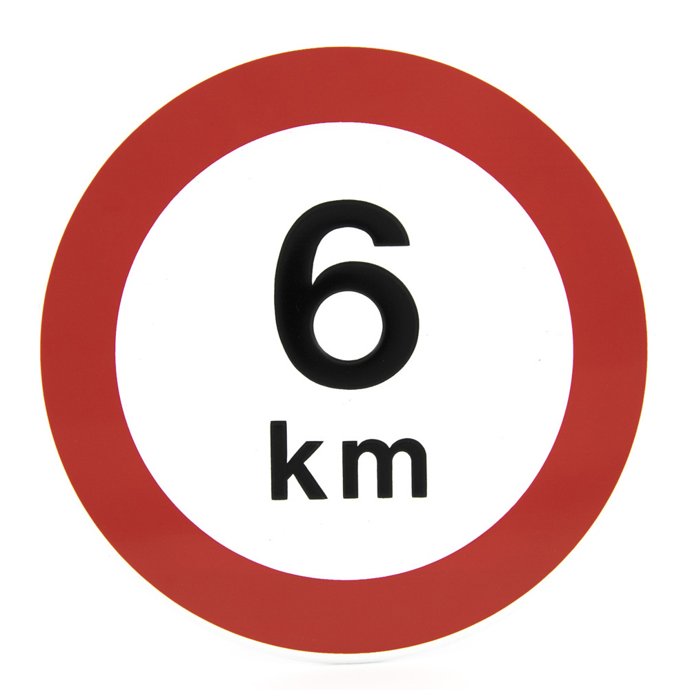 Snelheidsbord  - Maximum snelheid 6 km per uur