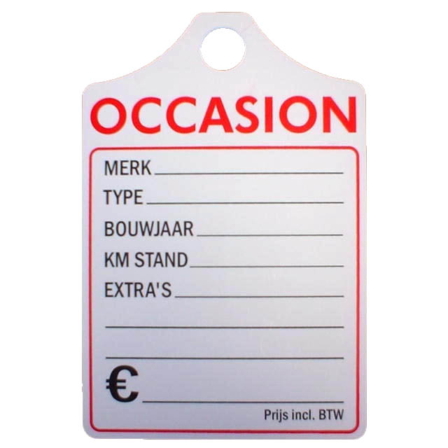 Verkoopbord - Prijskaart occasion