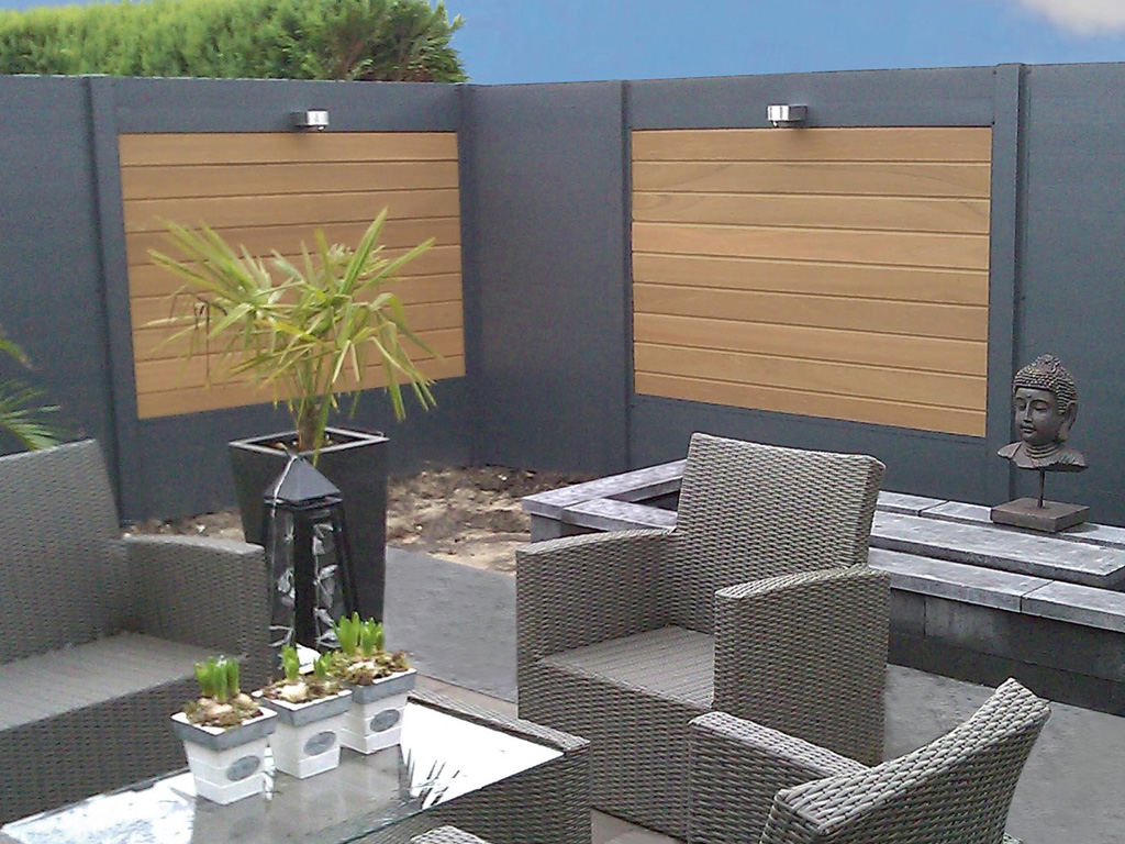 Inspiratie tuinpanelen wandpanelen tuin hout look