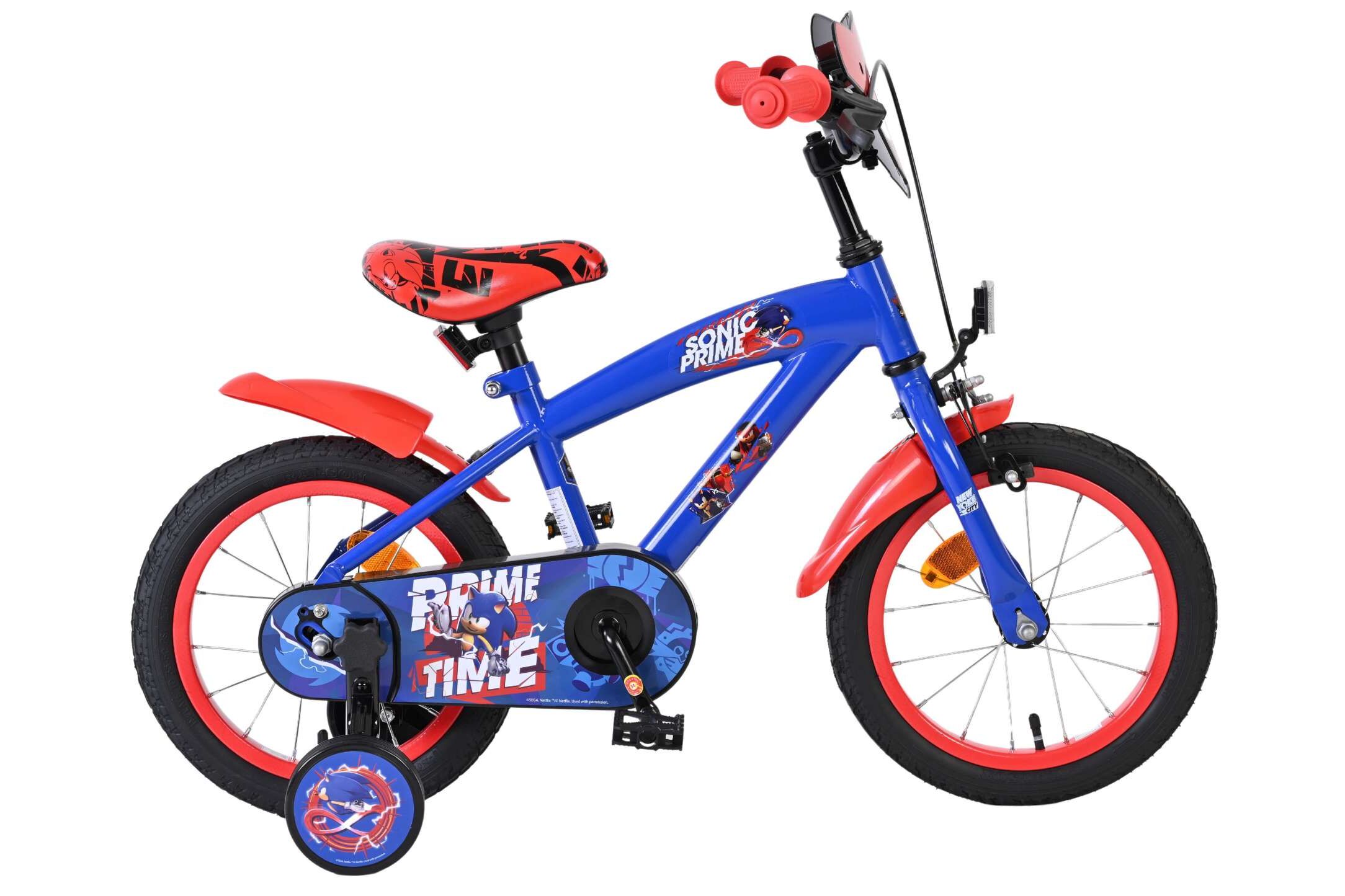 Volare Sonic Prime cruiser blauw-rood 14inch Jongensfiets