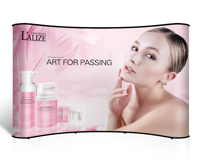 beurswanden presentatiewanden vrouwelijk roze beauty