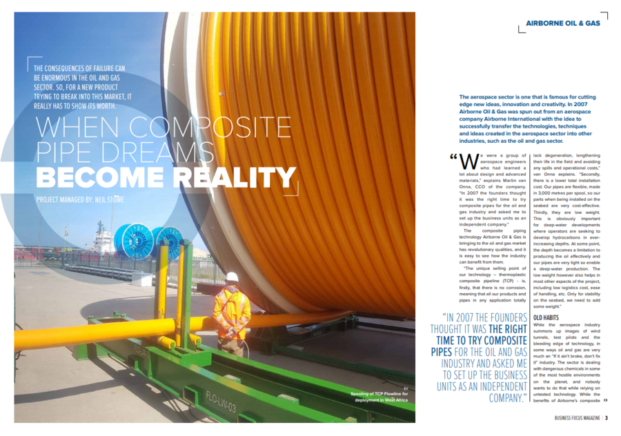 Business Focus Magazine 2019: When composite pipe dreams become reality 