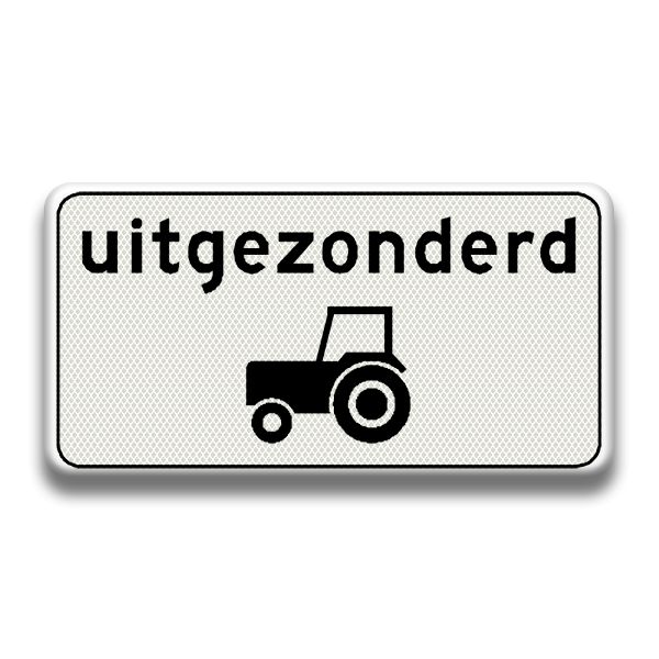 Verkeersbord RVV - OB55 Uitgezonderd tractoren