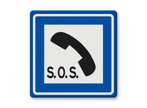 Verkeersbord RVV - L16 Noodtelefoon  telefoon bord sos s.o.s.