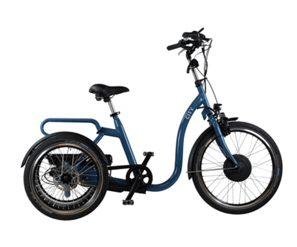 Huka City L 8-speed metallic blauw elektrische driewieler
