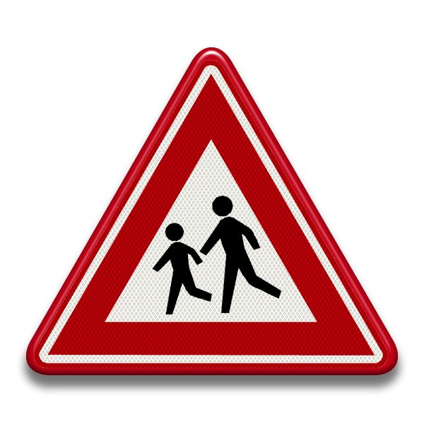 Verkeersbord RVV J21 - Overstekende kinderen