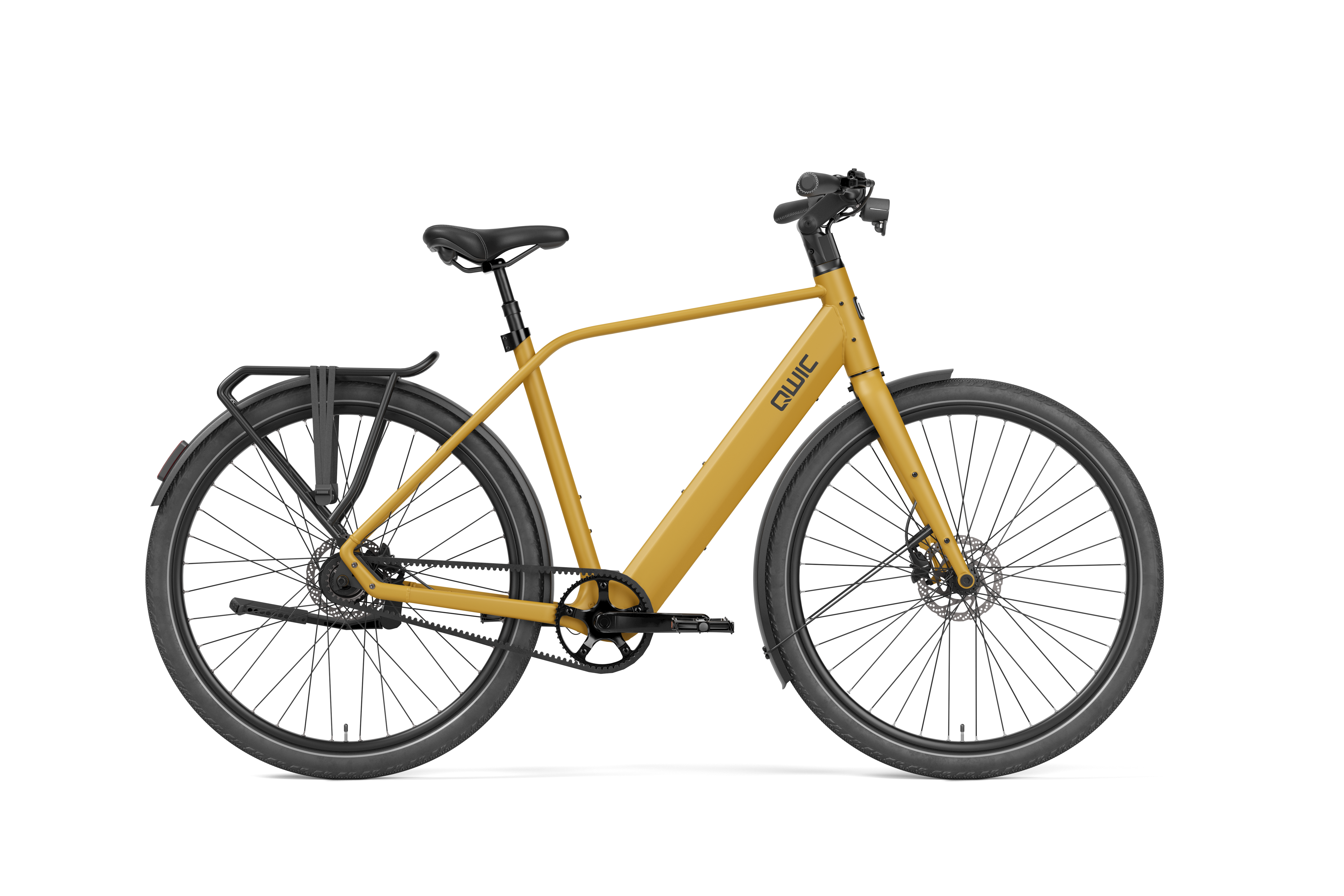 Qwic E-bike Signal Achterwielmotor  heren Oker Yellow 360Wh accu 