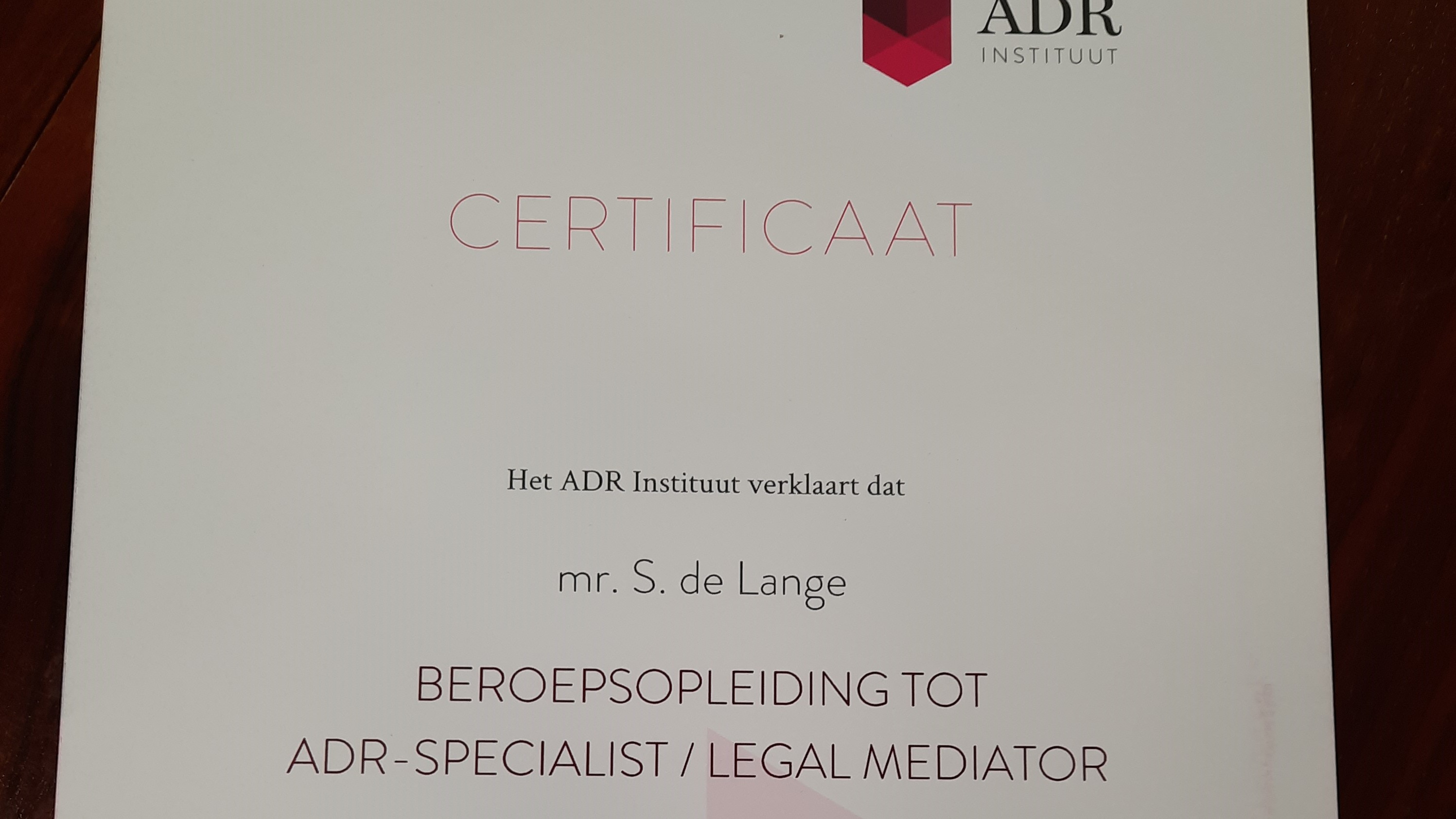 Het felbegeerde mediation certificaat is binnen