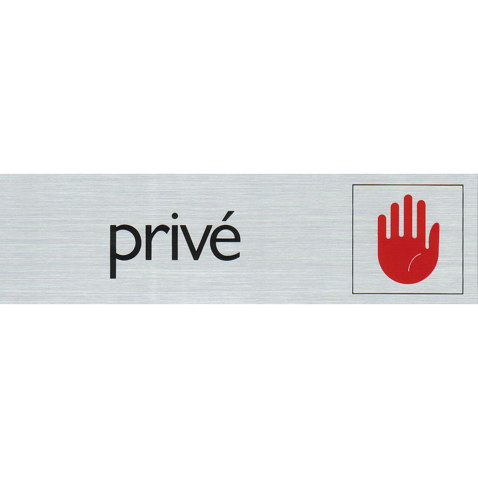 Privé - Aluminium look zelfklevend deurbordje