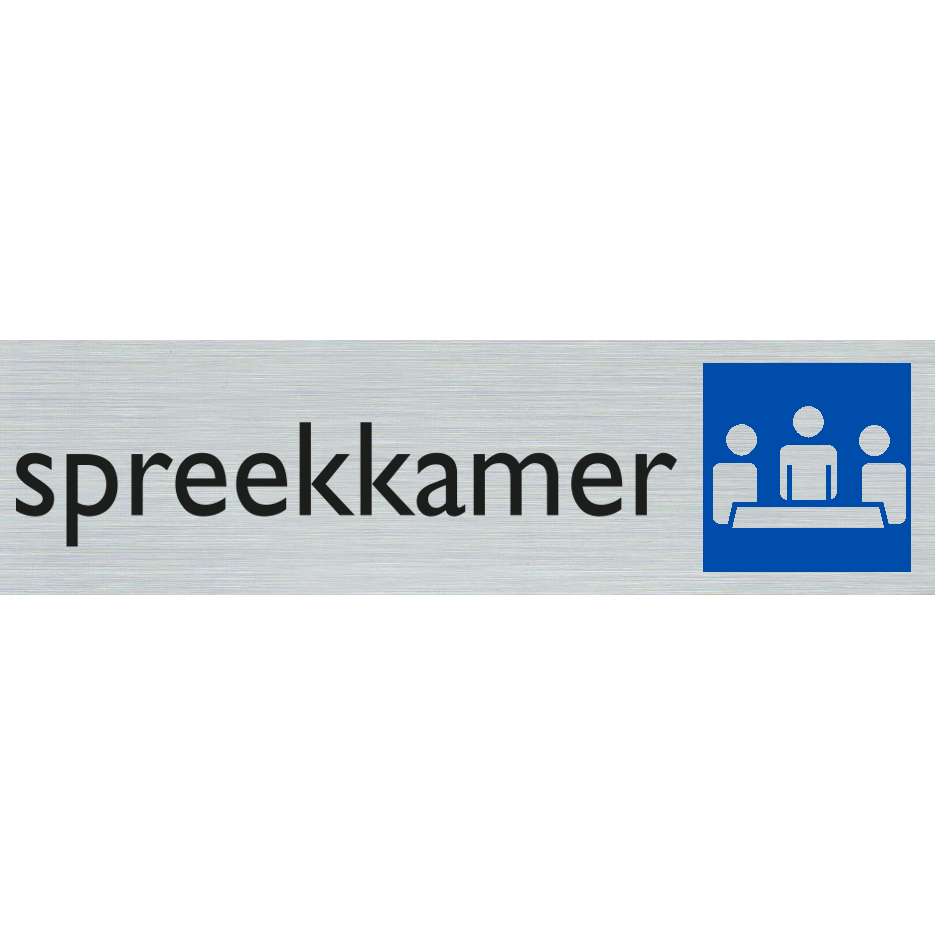 Spreekkamer - Aluminium look zelfklevend deurbordje