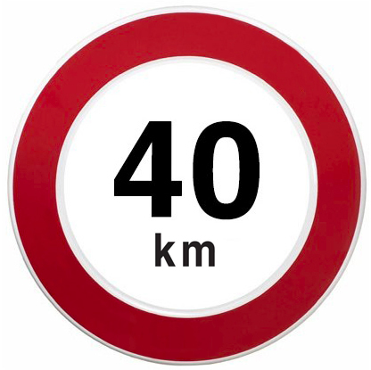 Snelheidsbord - Maximum snelheid 40 km per uur