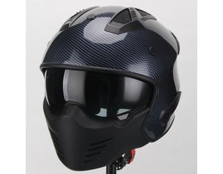 Jet helm Vito Bruzano Carbon blauw/zwart donker vizier S op = op