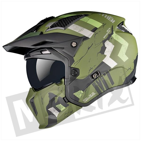 Individualiteit Lee Normalisatie Helm MT Streetfighter SKULL Jet helm groen S/M/L/XL | Wheels 2 Drive
