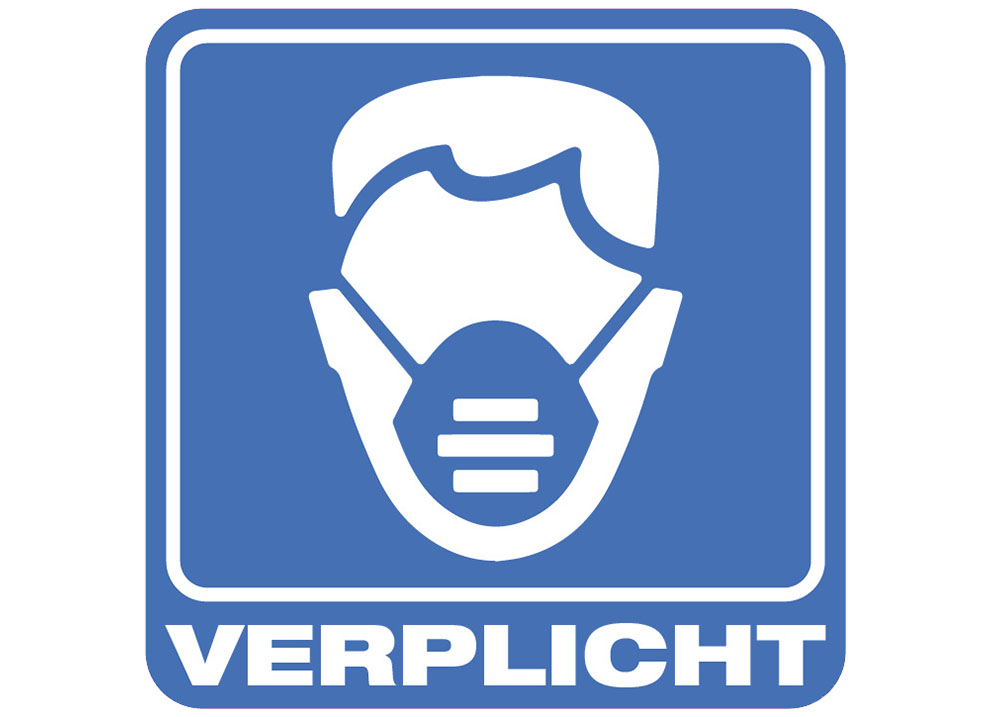 Sticker 'Mondkapje verplicht'