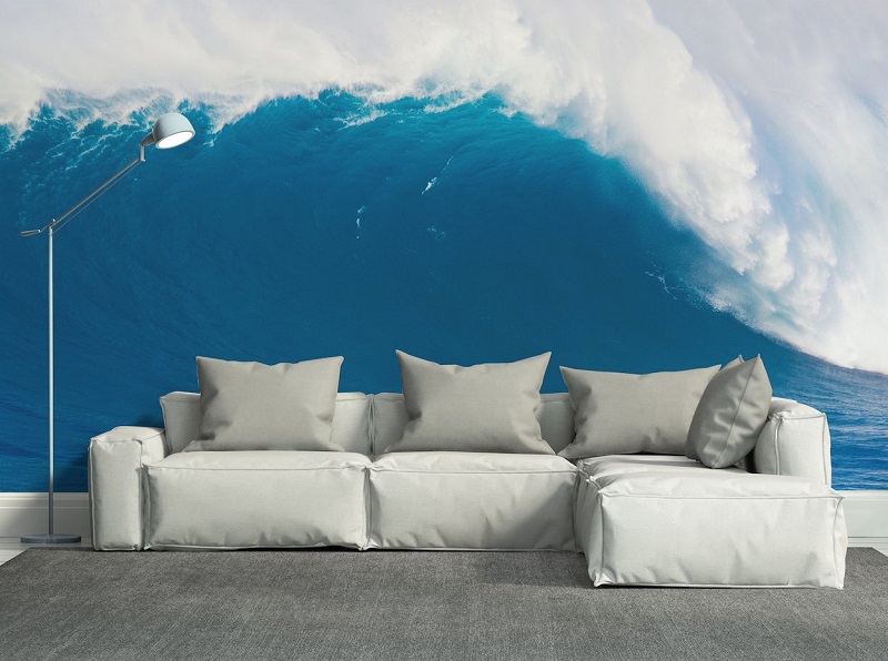 Fotobehang woonkamer golven zee muurdecoratie