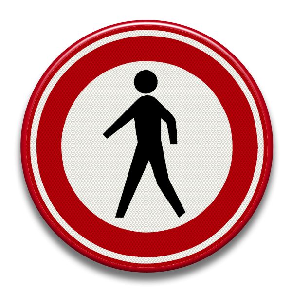 Verkeersbord RVV - C16 Gesloten voor voetgangers