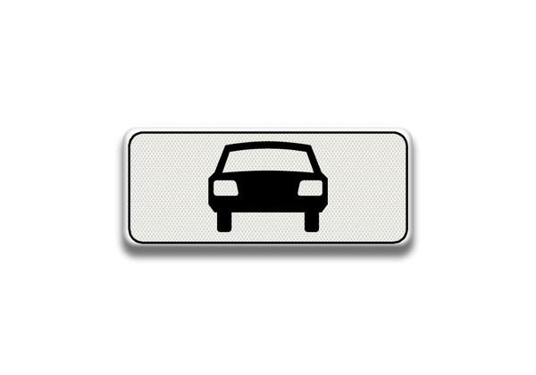RVV Verkeersbord OB08 - Onderbord - Geldt alleen voor auto's personenauto's wit rechthoek breed
