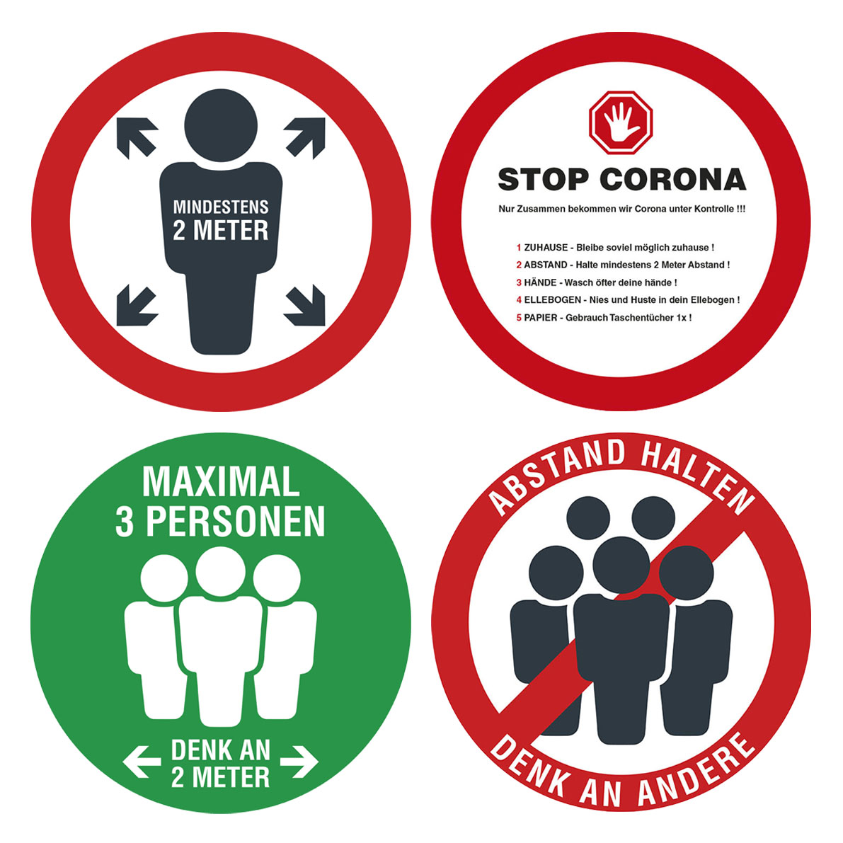 Corona Aufkleber (Ø 25 cm)