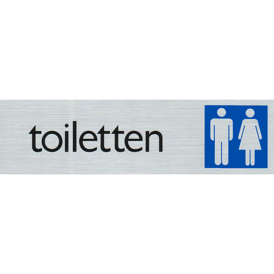 Toiletten - Aluminium look zelfklevend deurbordje
