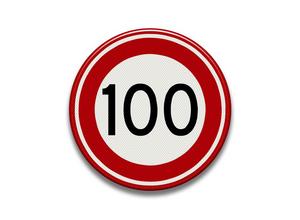 Verkeersbord RVV - A01-100 Maximum snelheid 100 km per uur breed