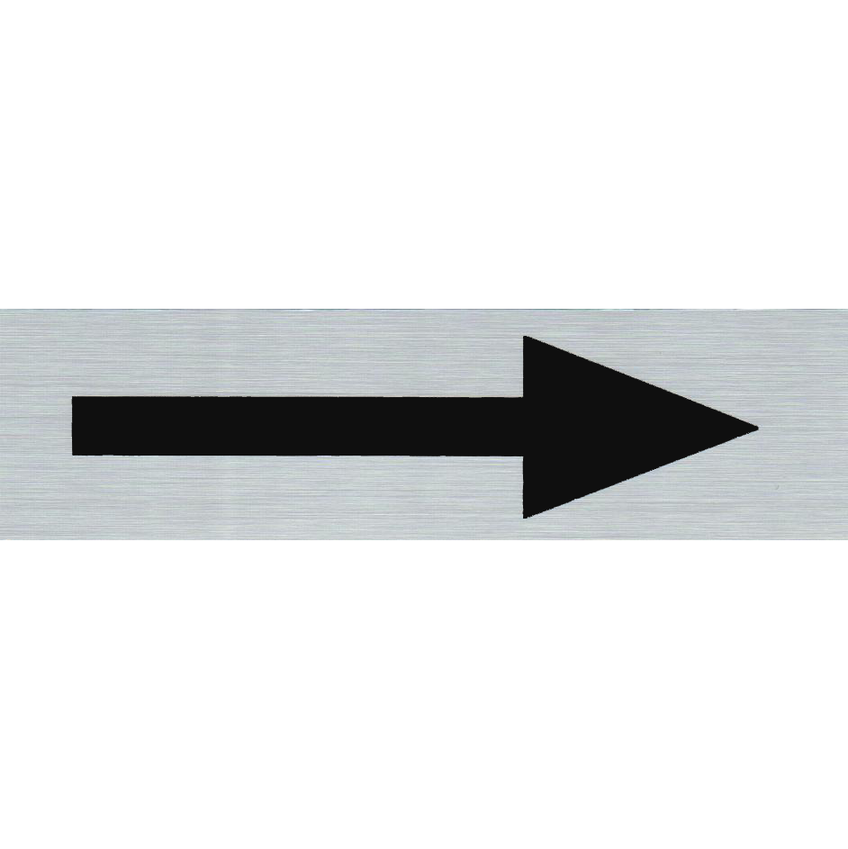 Pijl - Aluminium look zelfklevend deurbordje