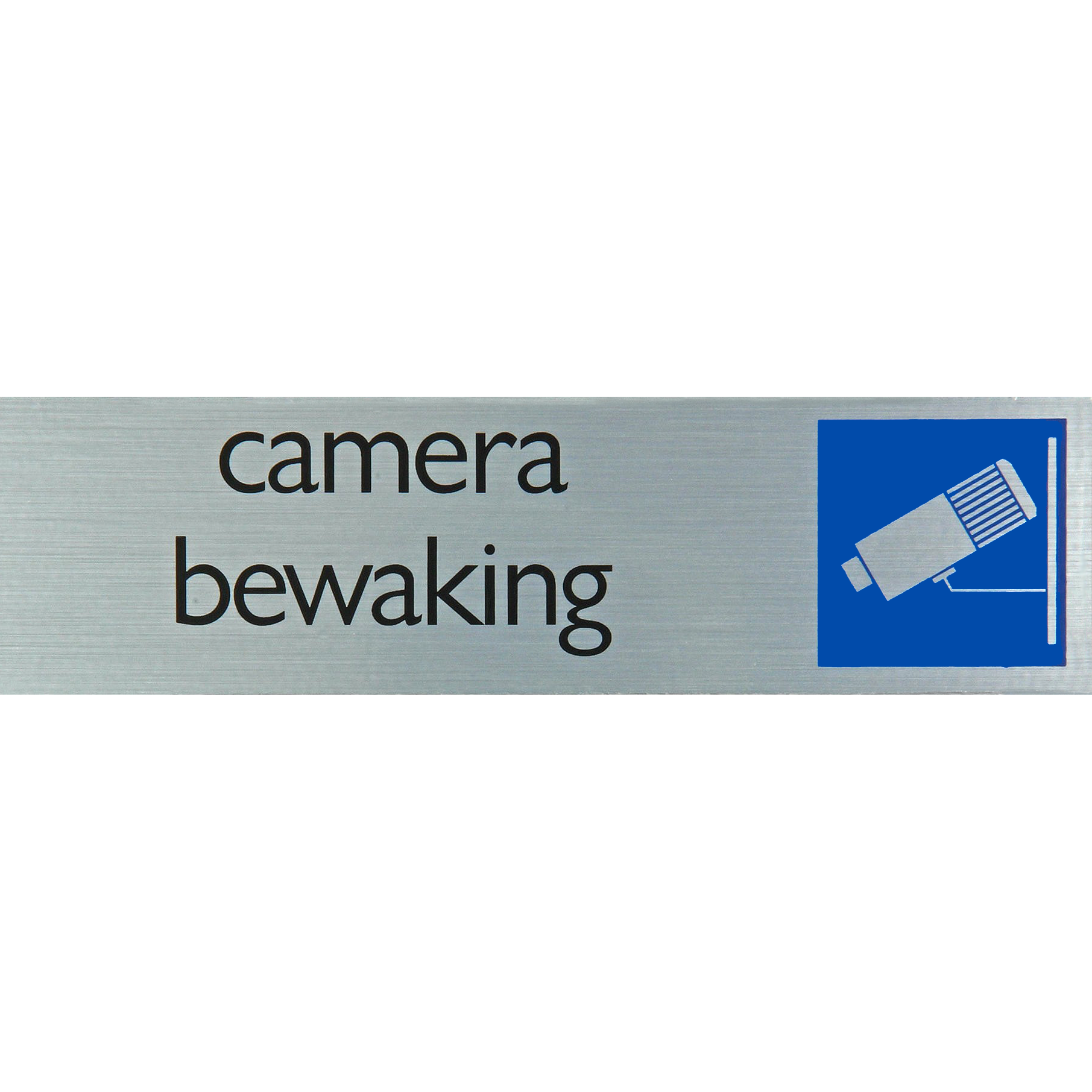 Camerabewaking - Aluminium look zelfklevend deurbordje