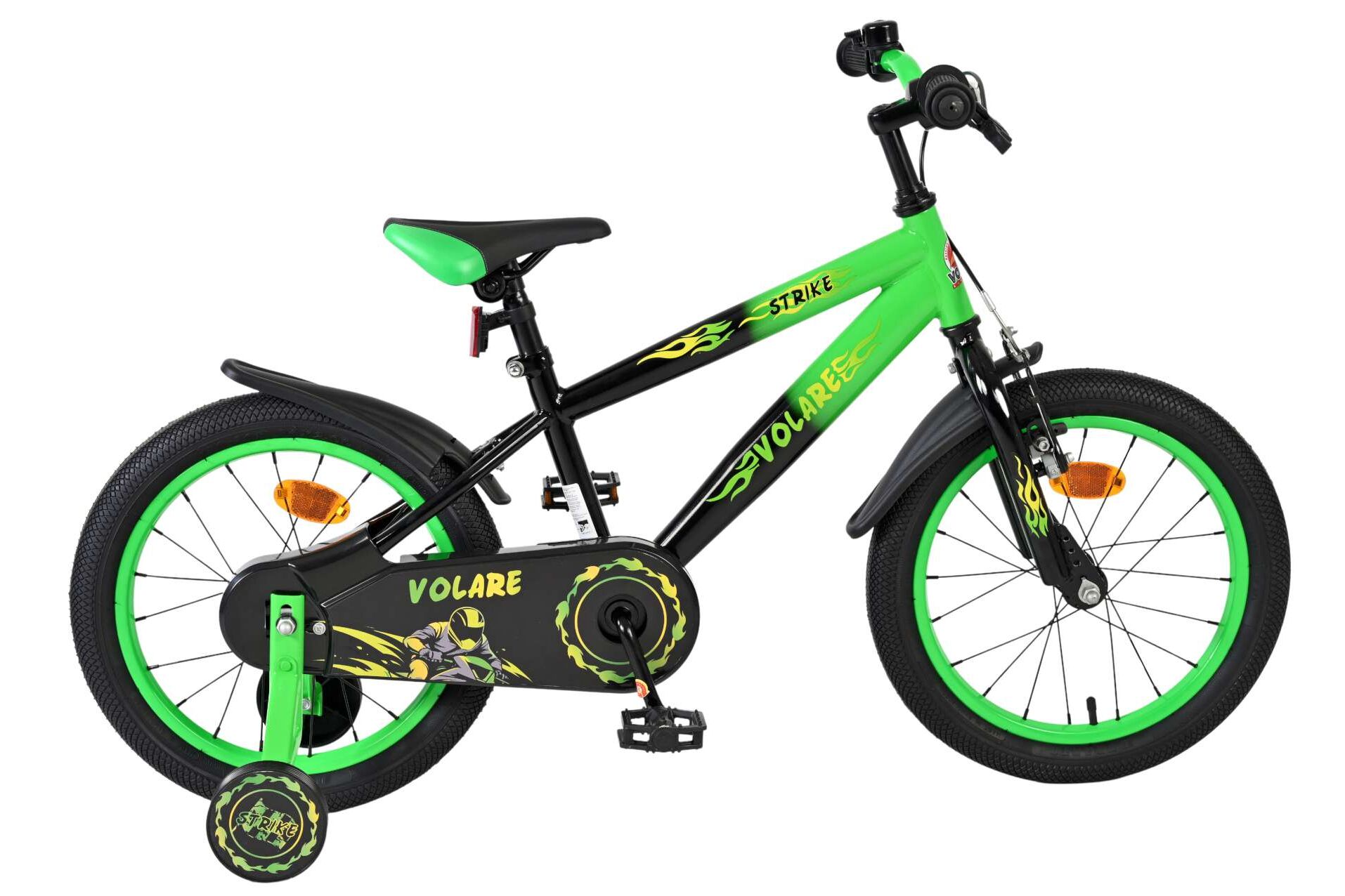 Volare Strike zwart-groen 16inch Jongensfiets