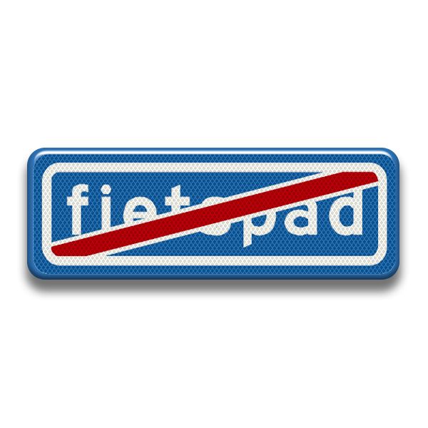 Verkeersbord RVV - G14 Einde fietspad tekst