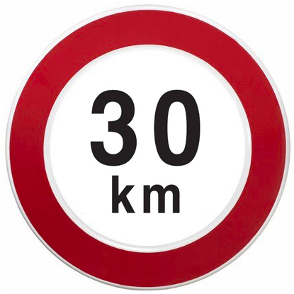 Snelheidsbord - Maximum snelheid 30 km per uur