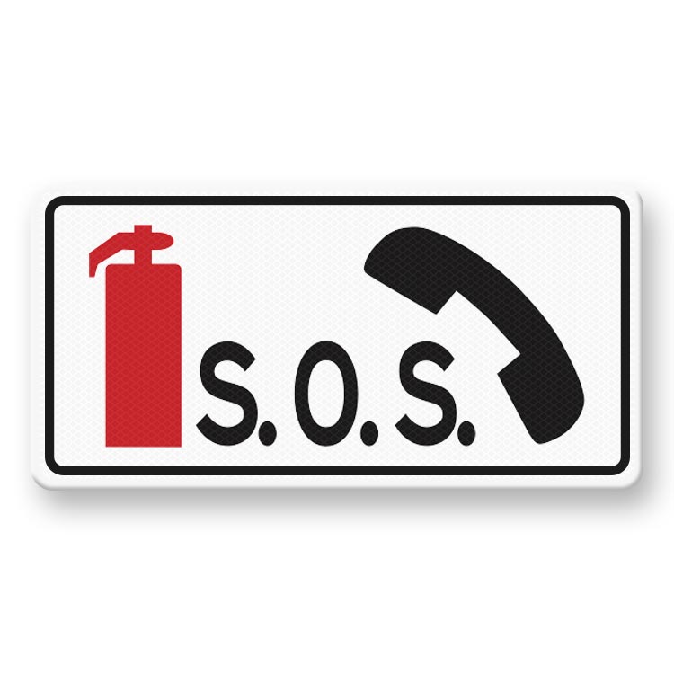 Verkeersbord RVV - L18 Noodtelefoon en brandblusapparaat