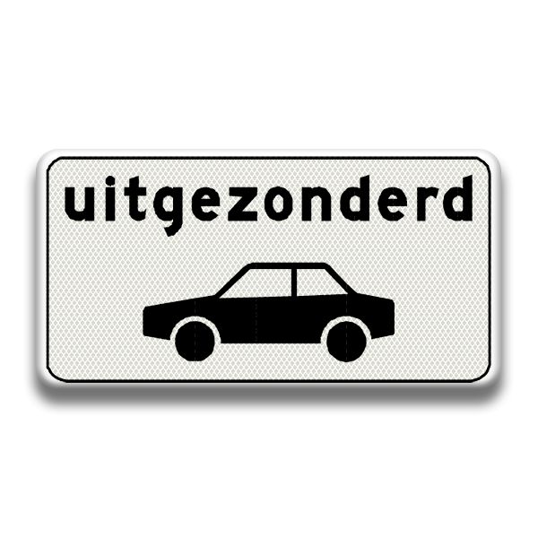 Verkeersbord RVV - OB59 Uitgezonderd auto's