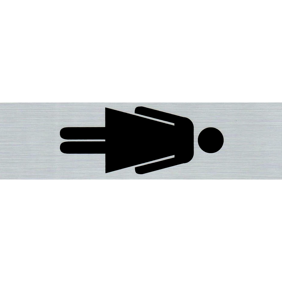 Dames toilet / douche pictogram - Aluminium look zelfklevend deurbordje