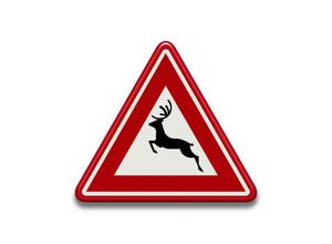RVV Verkeersbord - J27 Kans op overstekend groot wild overstekende dieren driehoek rood waarschuwingsbord  breed