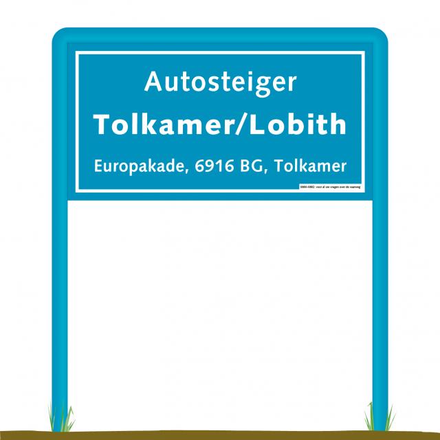 Informatieportaal lichtblauw reclamebord bedrijfsnaambord