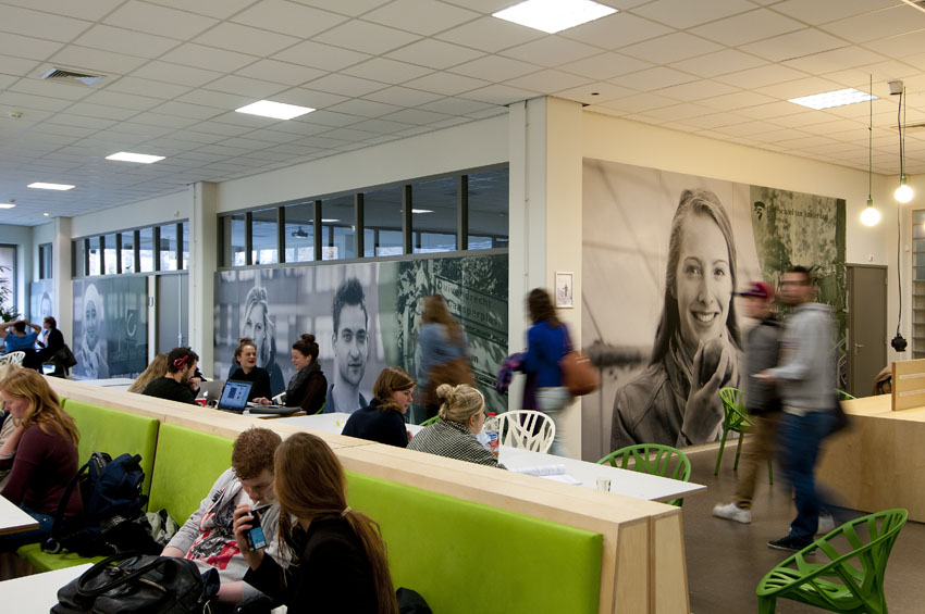 Muurdecoratie universiteit scholen hogeschool van amsterdam
