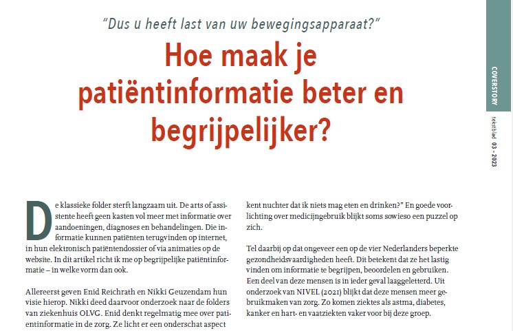 Zo schrijf je begrijpelijk voor patiënten (download artikel)